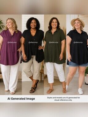 3x/4x Women's Casual Violet Black Shirt Lot of 4 see below